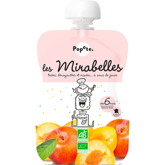 Popote -- Gourde compote mirabelle bio - 120 g