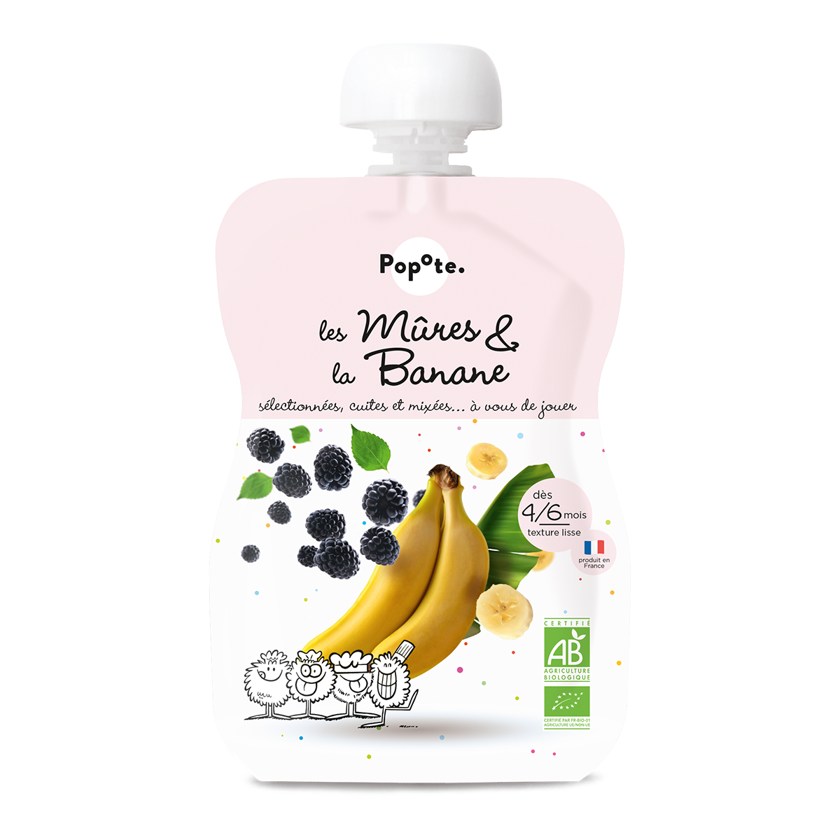 Popote -- Gourde mûres banane - 120 g