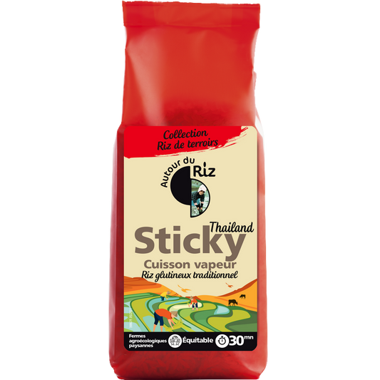 Autour du riz -- Sticky Rice cuisson vapeur bio sans gluten équitable (origine Thaïlande) - 500 g