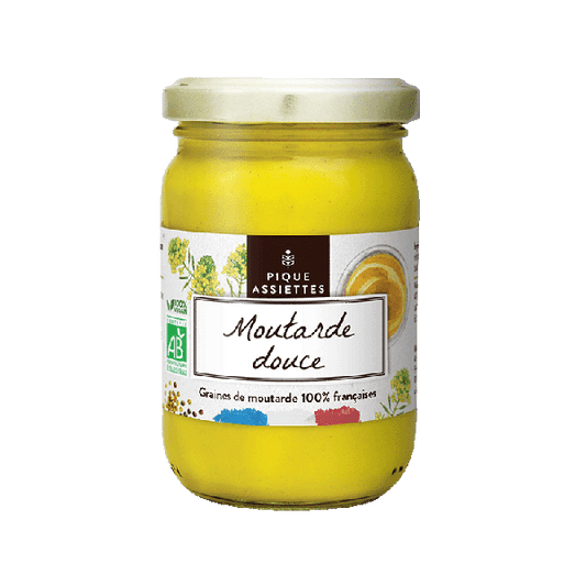 Pique Assiettes -- Moutarde douce bio 100% graines françaises bio - 200 g